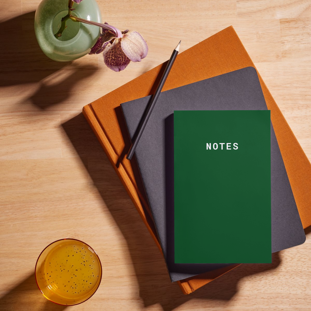Notes A5 Lined Notebook - Green