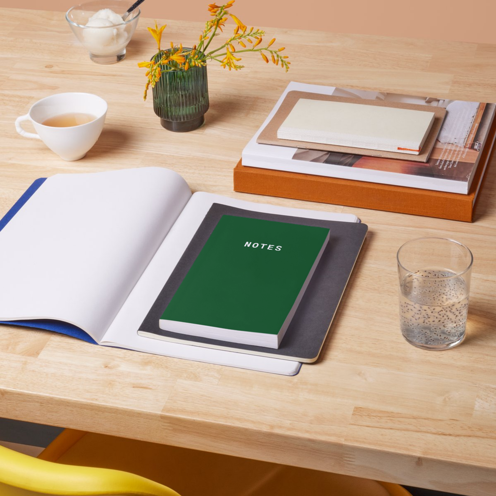 Notes A5 Lined Notebook - Green