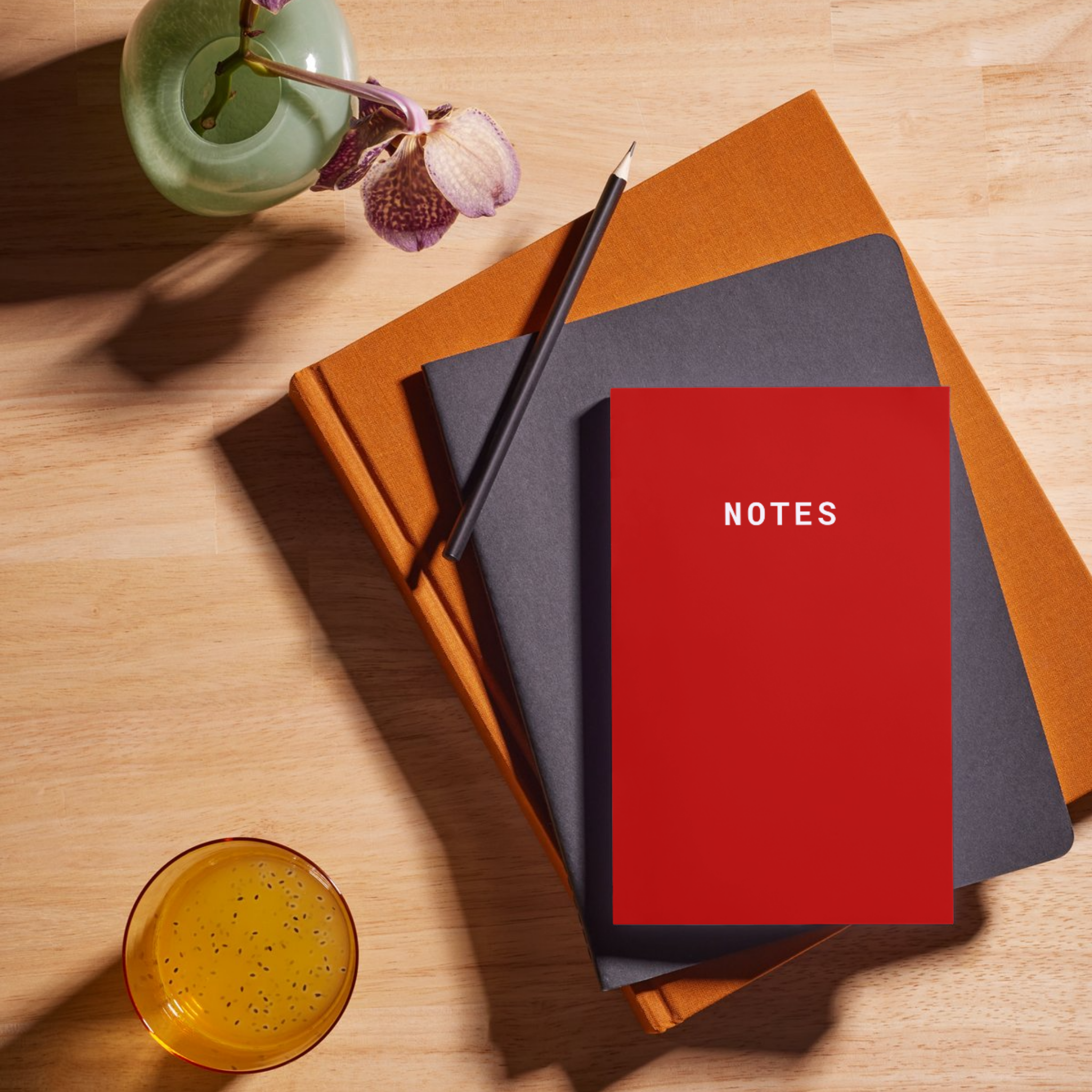 Notes A5 Lined Notebook - Red