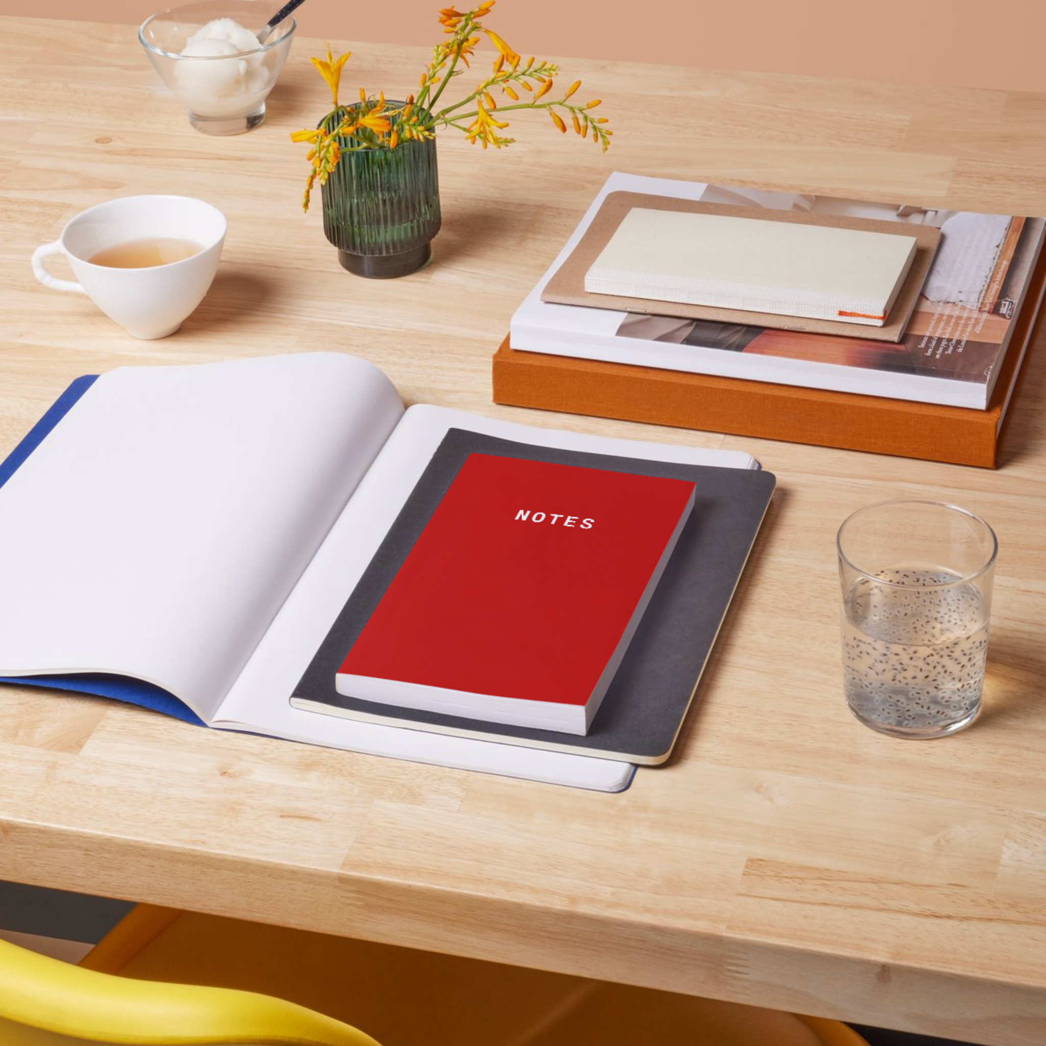 Notes A5 Lined Notebook - Red