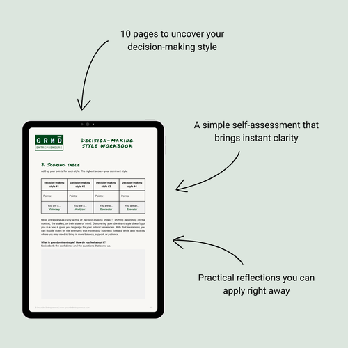 Decision-Making Style Workbook  - Digital Download