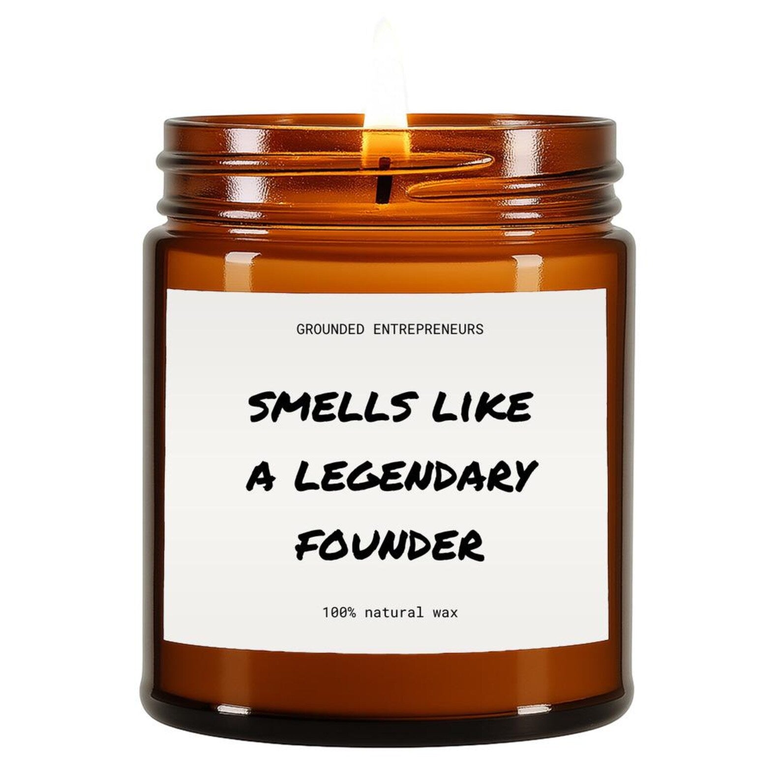 Smells Like A Legendary Founder - Scented Candle, Amber Jar